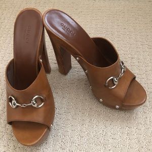 Gucci horsebit wooden mule clog